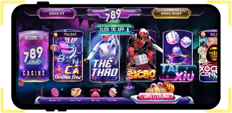 Giao diện mobile TẠI TRANG 789CLUB